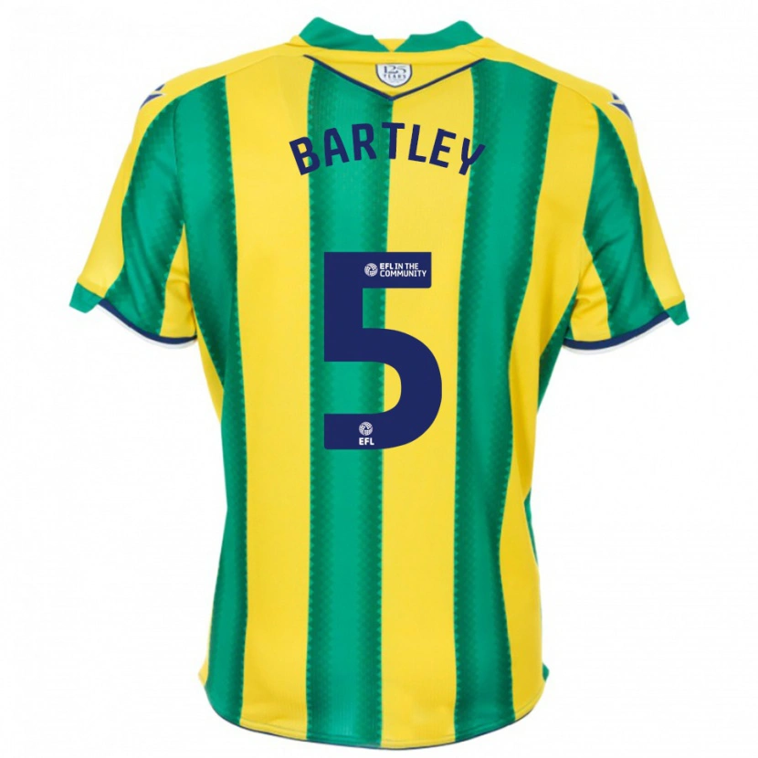 Danxen Hombre Camiseta Kyle Bartley #5 Amarillo Verde 2ª Equipación 2025/26 La Camisa México