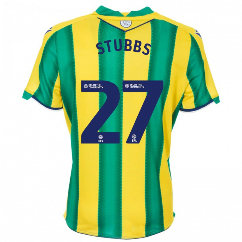 Danxen Hombre Camiseta Olivia Stubbs #27 Amarillo Verde 2ª Equipación 2025/26 La Camisa México