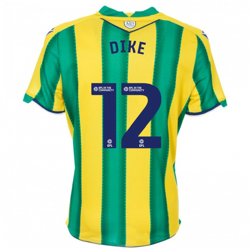 Danxen Hombre Camiseta Daryl Dike #12 Amarillo Verde 2ª Equipación 2025/26 La Camisa México