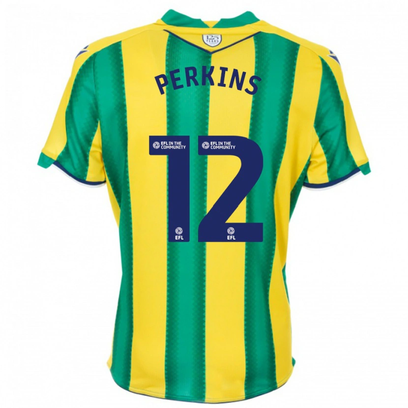 Danxen Hombre Camiseta Antonio Perkins #12 Amarillo Verde 2ª Equipación 2025/26 La Camisa México
