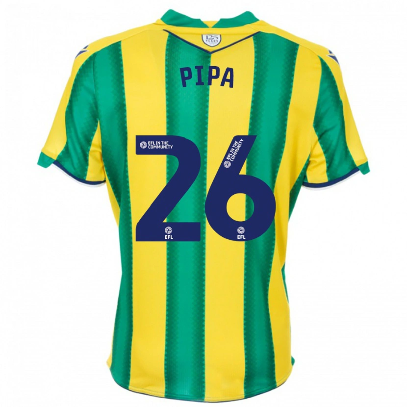 Danxen Hombre Camiseta Pipa #26 Amarillo Verde 2ª Equipación 2025/26 La Camisa México