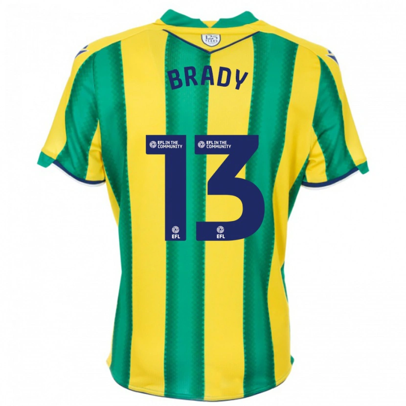 Danxen Hombre Camiseta Louis Brady #13 Amarillo Verde 2ª Equipación 2025/26 La Camisa México