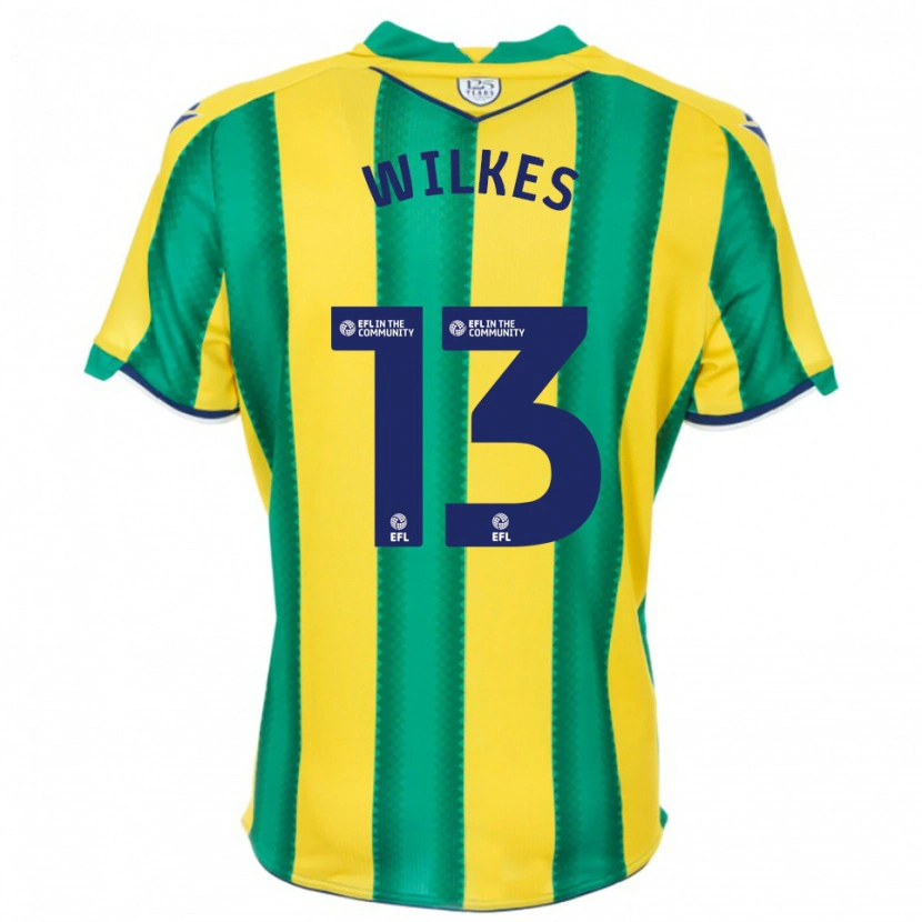 Danxen Hombre Camiseta Liam Wilkes #13 Amarillo Verde 2ª Equipación 2025/26 La Camisa México