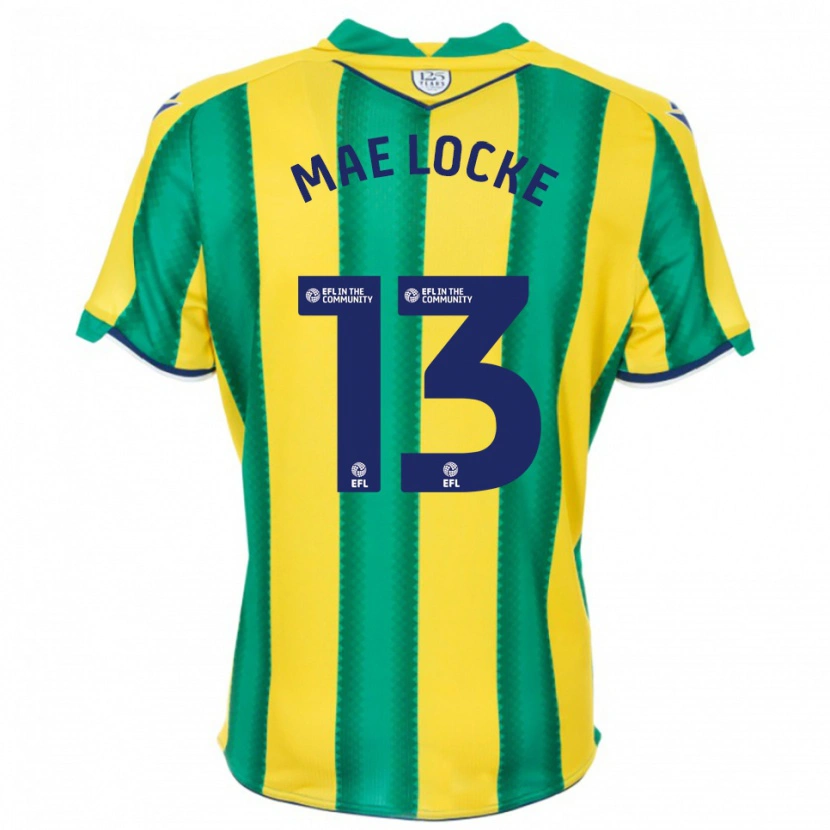 Danxen Hombre Camiseta Ellie Mae Locke #13 Amarillo Verde 2ª Equipación 2025/26 La Camisa México