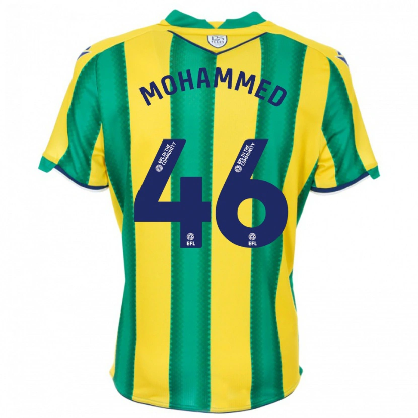 Danxen Hombre Camiseta Jamal Mohammed #46 Amarillo Verde 2ª Equipación 2025/26 La Camisa México