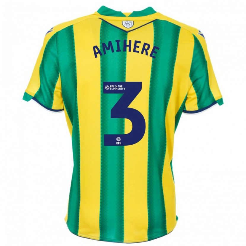 Danxen Hombre Camiseta Iddrisa Dauda Amihere #3 Amarillo Verde 2ª Equipación 2025/26 La Camisa México