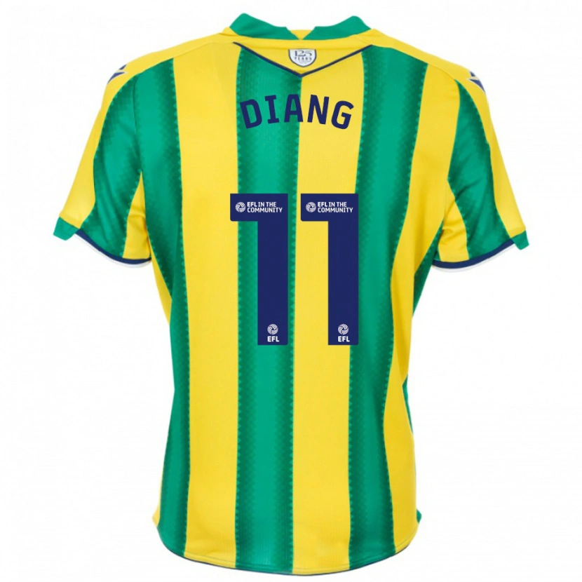 Danxen Hombre Camiseta Grady Diangana #11 Amarillo Verde 2ª Equipación 2025/26 La Camisa México