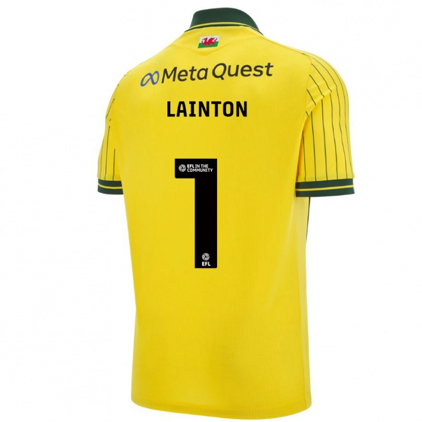 Danxen Hombre Camiseta Rob Lainton #1 Amarillo Verde 2ª Equipación 2025/26 La Camisa México