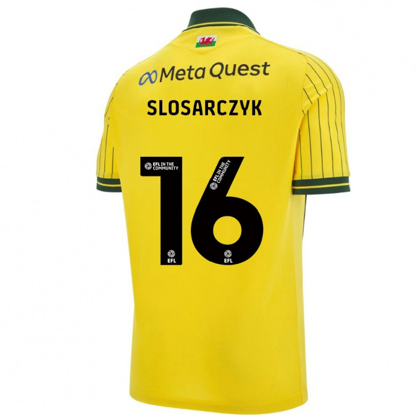 Danxen Hombre Camiseta Nikolas Slosarczyk #16 Amarillo Verde 2ª Equipación 2025/26 La Camisa México
