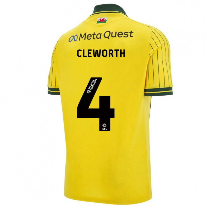 Danxen Hombre Camiseta Max Cleworth #4 Amarillo Verde 2ª Equipación 2025/26 La Camisa México