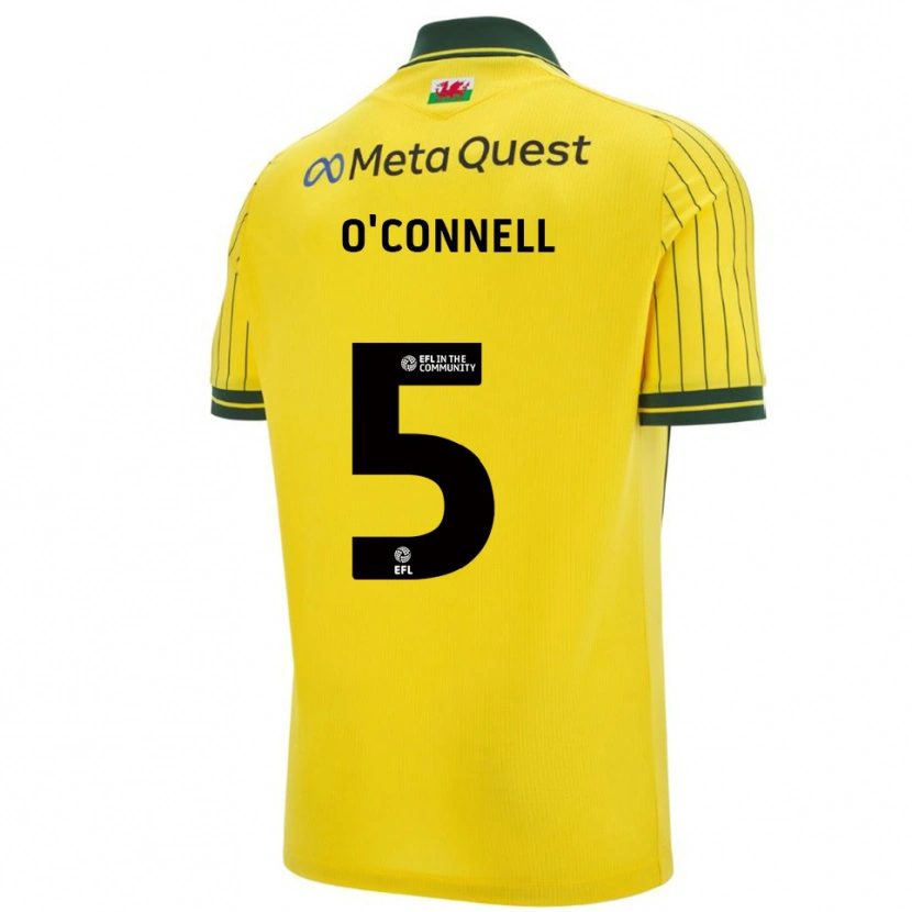 Danxen Hombre Camiseta Eoghan O'connell #5 Amarillo Verde 2ª Equipación 2025/26 La Camisa México