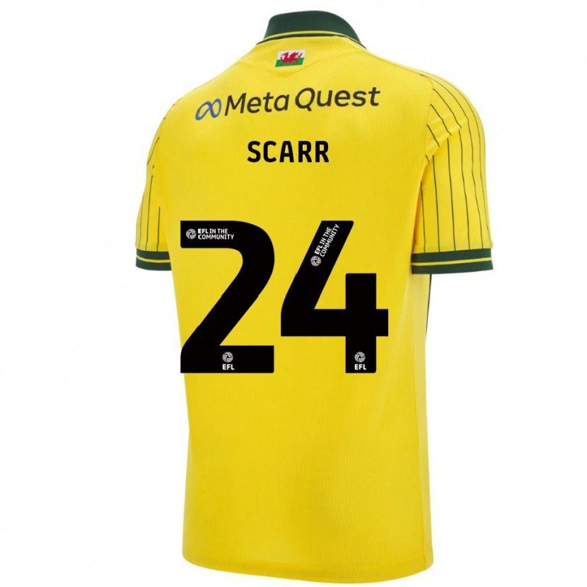 Danxen Hombre Camiseta Dan Scarr #24 Amarillo Verde 2ª Equipación 2025/26 La Camisa México