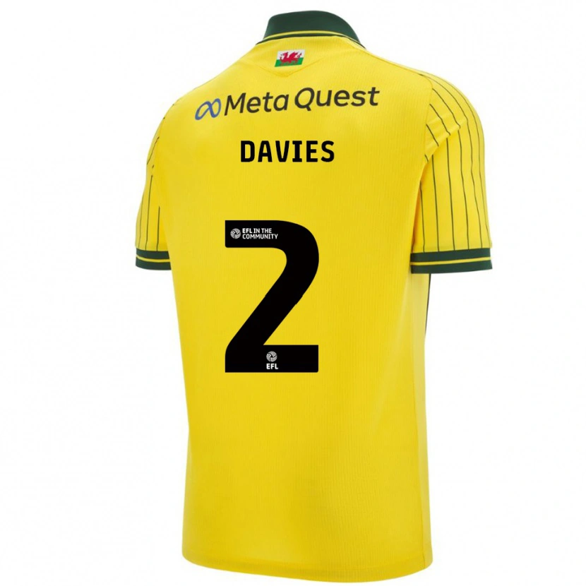 Danxen Hombre Camiseta Phoebe Davies #2 Amarillo Verde 2ª Equipación 2025/26 La Camisa México