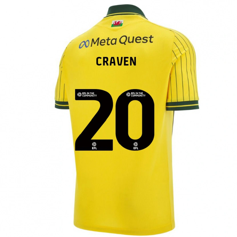 Danxen Hombre Camiseta Lizzie Craven #20 Amarillo Verde 2ª Equipación 2025/26 La Camisa México