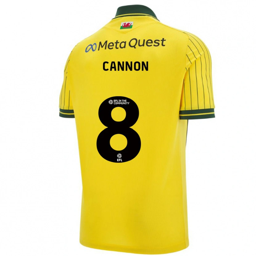Danxen Hombre Camiseta Andy Cannon #8 Amarillo Verde 2ª Equipación 2025/26 La Camisa México