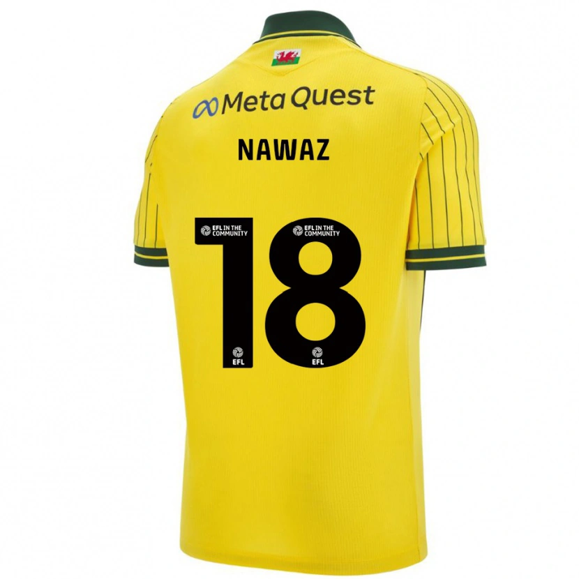 Danxen Hombre Camiseta Umar Nawaz #18 Amarillo Verde 2ª Equipación 2025/26 La Camisa México