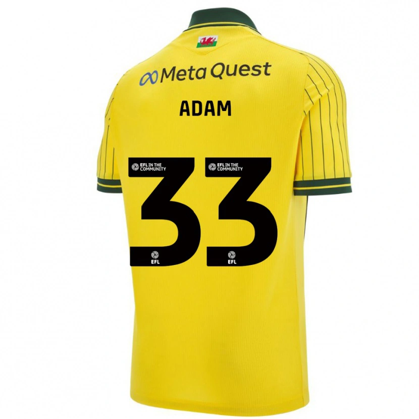 Danxen Hombre Camiseta Josh Adam #33 Amarillo Verde 2ª Equipación 2025/26 La Camisa México