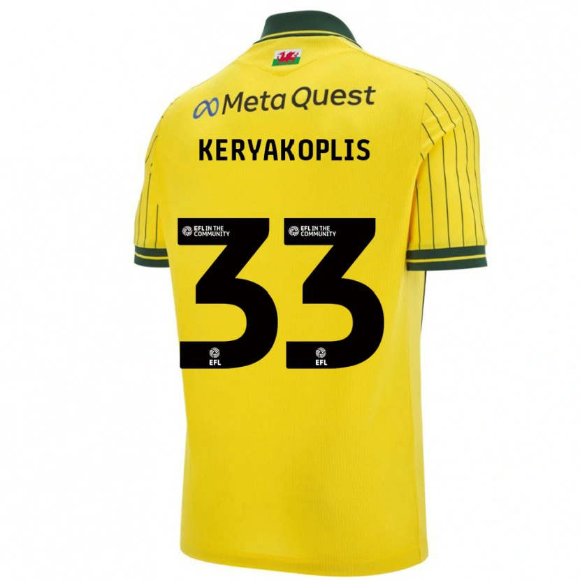 Danxen Hombre Camiseta Hannah Keryakoplis #33 Amarillo Verde 2ª Equipación 2025/26 La Camisa México