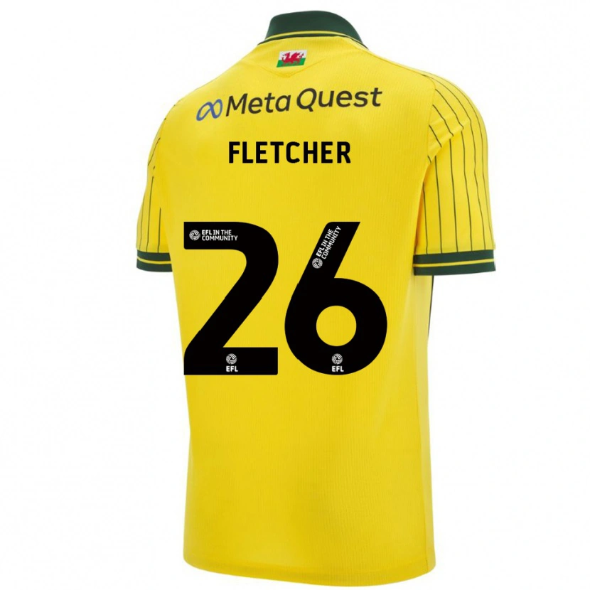 Danxen Hombre Camiseta Steven Fletcher #26 Amarillo Verde 2ª Equipación 2025/26 La Camisa México