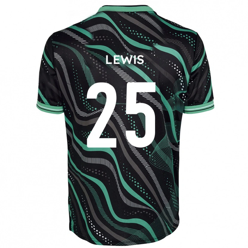 Danxen Hombre Camiseta Harry Lewis #25 Negro Verde 2ª Equipación 2025/26 La Camisa México