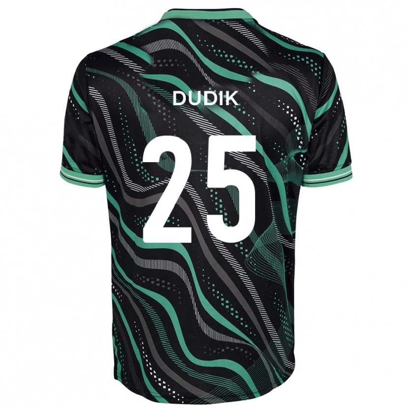 Danxen Hombre Camiseta Anton Dudik #25 Negro Verde 2ª Equipación 2025/26 La Camisa México