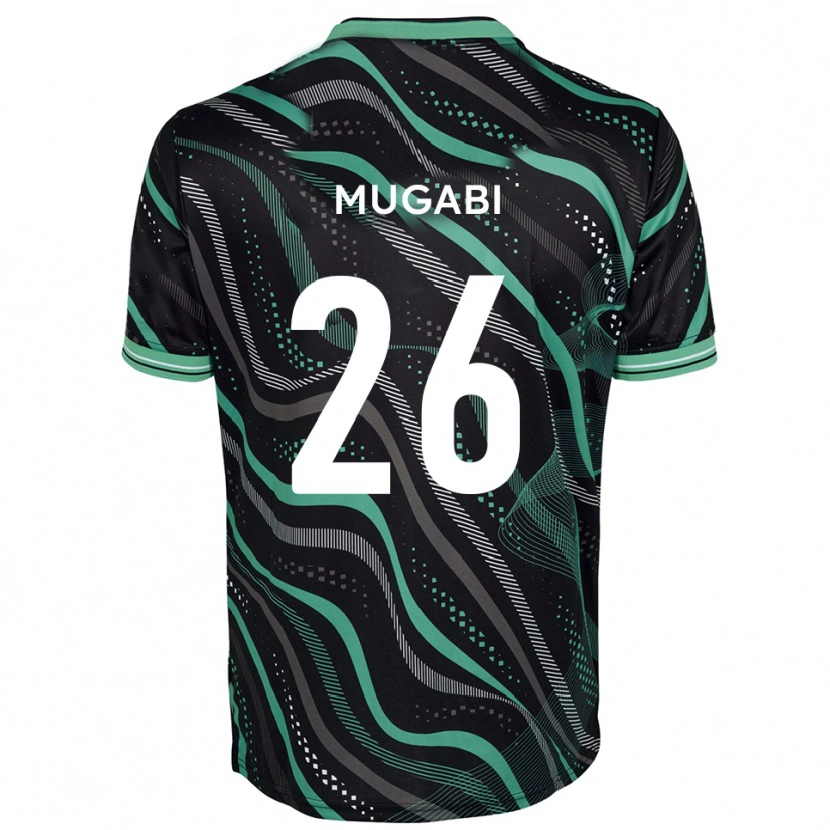 Danxen Hombre Camiseta Bevis Mugabi #26 Negro Verde 2ª Equipación 2025/26 La Camisa México