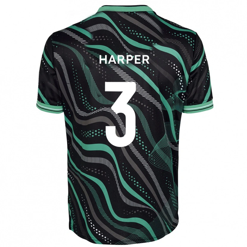 Danxen Hombre Camiseta Cameron Harper #3 Negro Verde 2ª Equipación 2025/26 La Camisa México