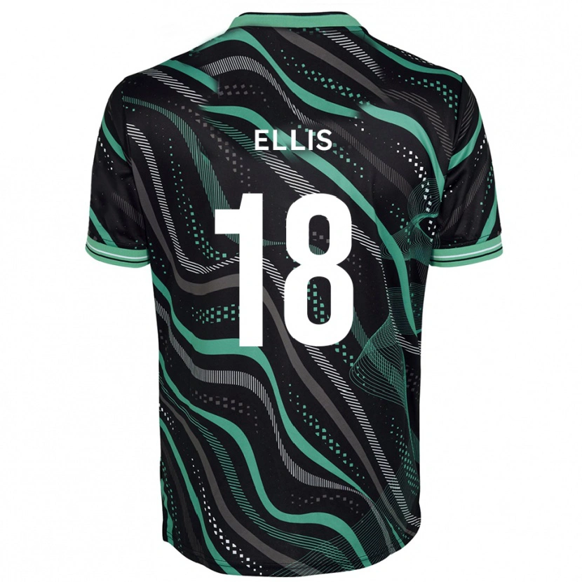 Danxen Hombre Camiseta Jack Ellis #18 Negro Verde 2ª Equipación 2025/26 La Camisa México