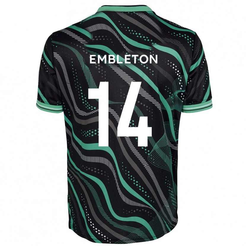 Danxen Hombre Camiseta Elliot Embleton #14 Negro Verde 2ª Equipación 2025/26 La Camisa México