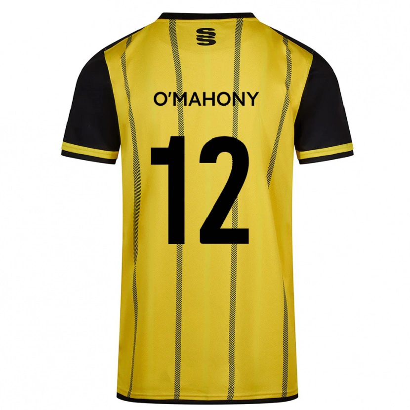 Danxen Hombre Camiseta Orlaith O'mahony #12 Amarillo Negro 2ª Equipación 2025/26 La Camisa México