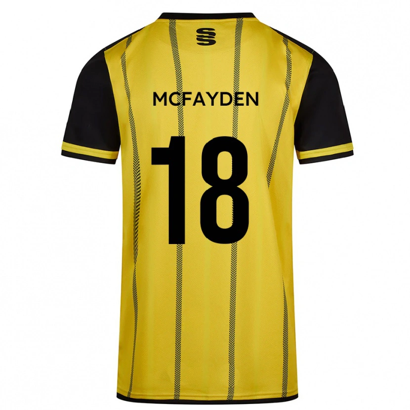 Danxen Hombre Camiseta Lincoln Mcfayden #18 Amarillo Negro 2ª Equipación 2025/26 La Camisa México