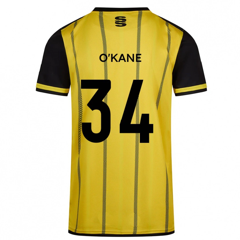 Danxen Hombre Camiseta Taelor O'kane #34 Amarillo Negro 2ª Equipación 2025/26 La Camisa México