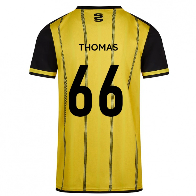 Danxen Hombre Camiseta Luca Thomas #66 Amarillo Negro 2ª Equipación 2025/26 La Camisa México