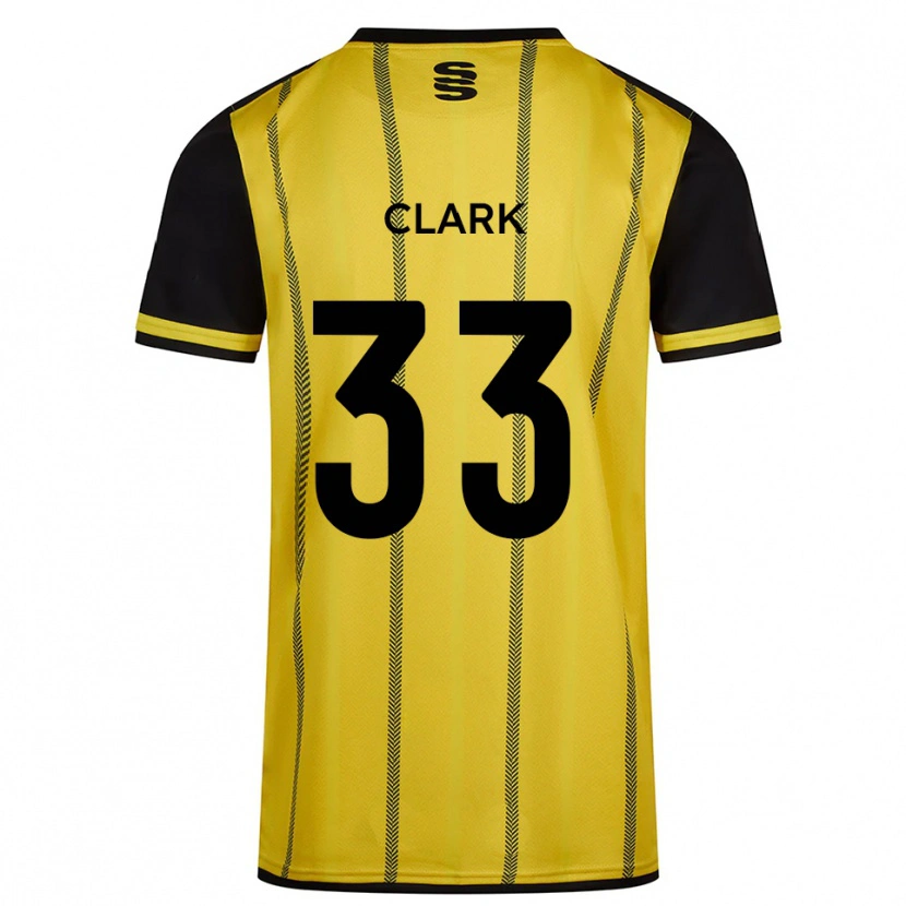 Danxen Hombre Camiseta Charlie Clark #33 Amarillo Negro 2ª Equipación 2025/26 La Camisa México