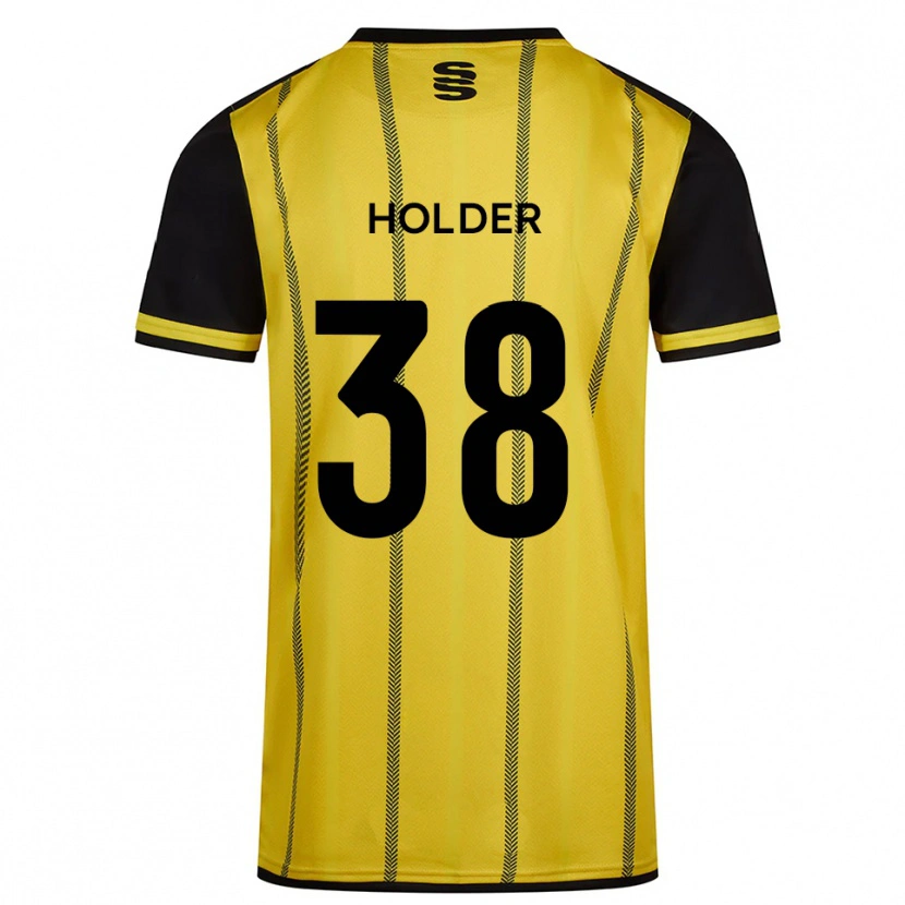 Danxen Hombre Camiseta Stan Holder #38 Amarillo Negro 2ª Equipación 2025/26 La Camisa México