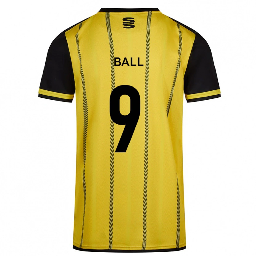 Danxen Hombre Camiseta Theo Ball #9 Amarillo Negro 2ª Equipación 2025/26 La Camisa México