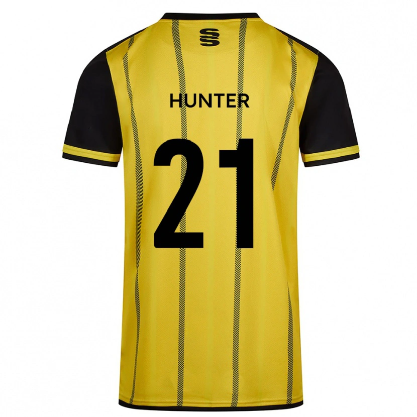 Danxen Hombre Camiseta Megan Hunter #21 Amarillo Negro 2ª Equipación 2025/26 La Camisa México