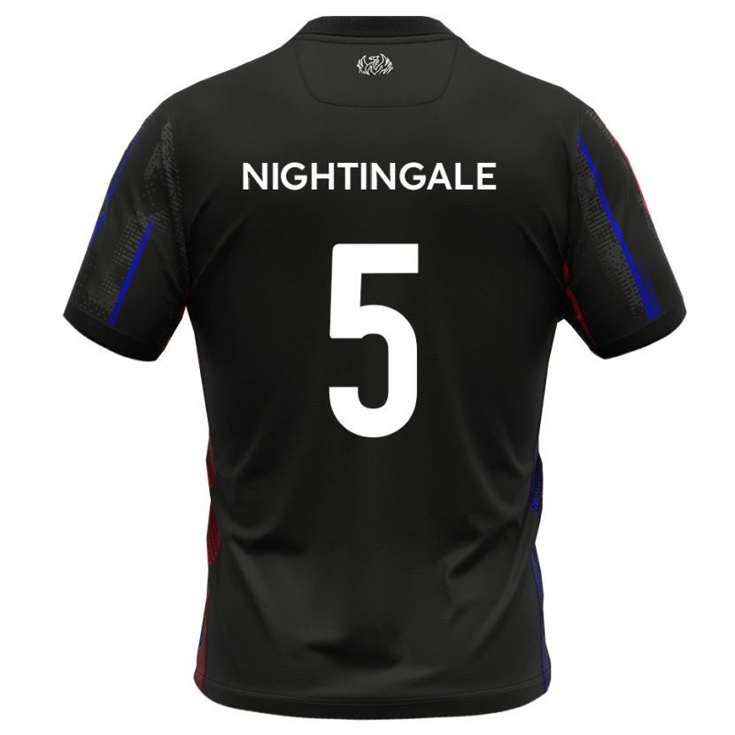 Danxen Hombre Camiseta Will Nightingale #5 Negro Rojo 2ª Equipación 2025/26 La Camisa México