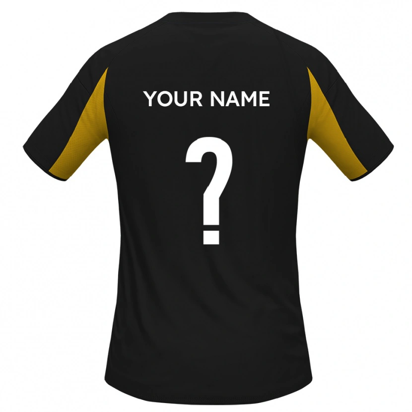 Danxen Hombre Camiseta Su Nombre #0 Negro Amarillo 2ª Equipación 2025/26 La Camisa México