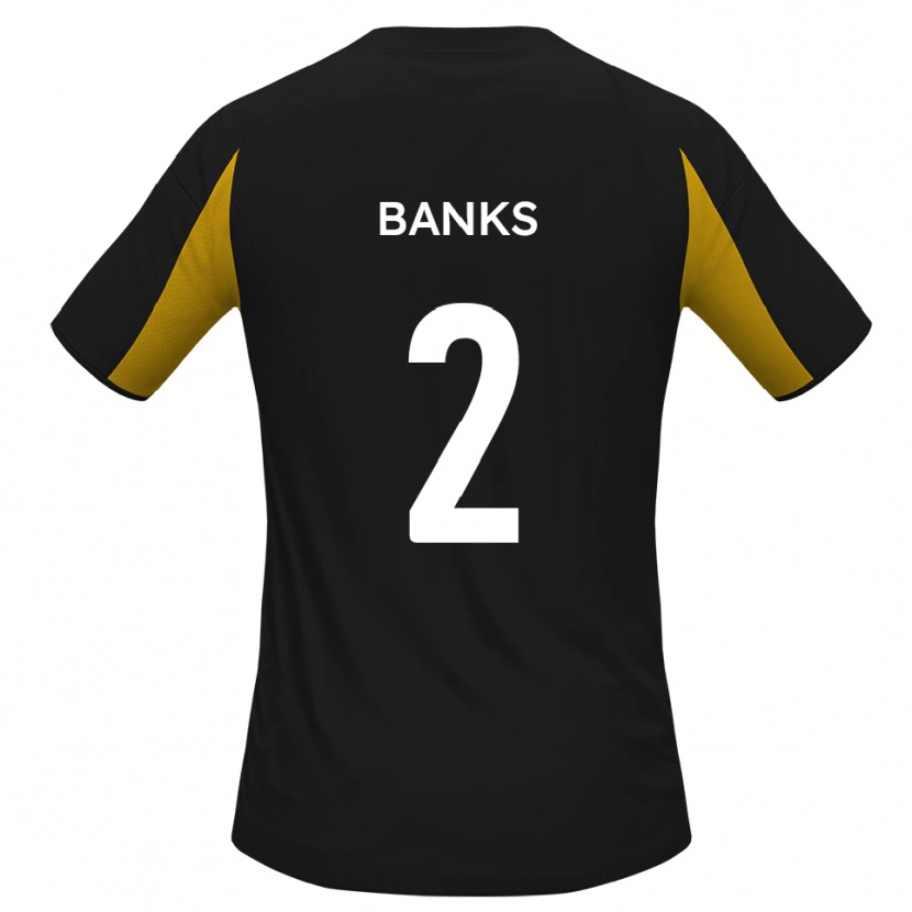 Danxen Hombre Camiseta Lewis Banks #2 Negro Amarillo 2ª Equipación 2025/26 La Camisa México