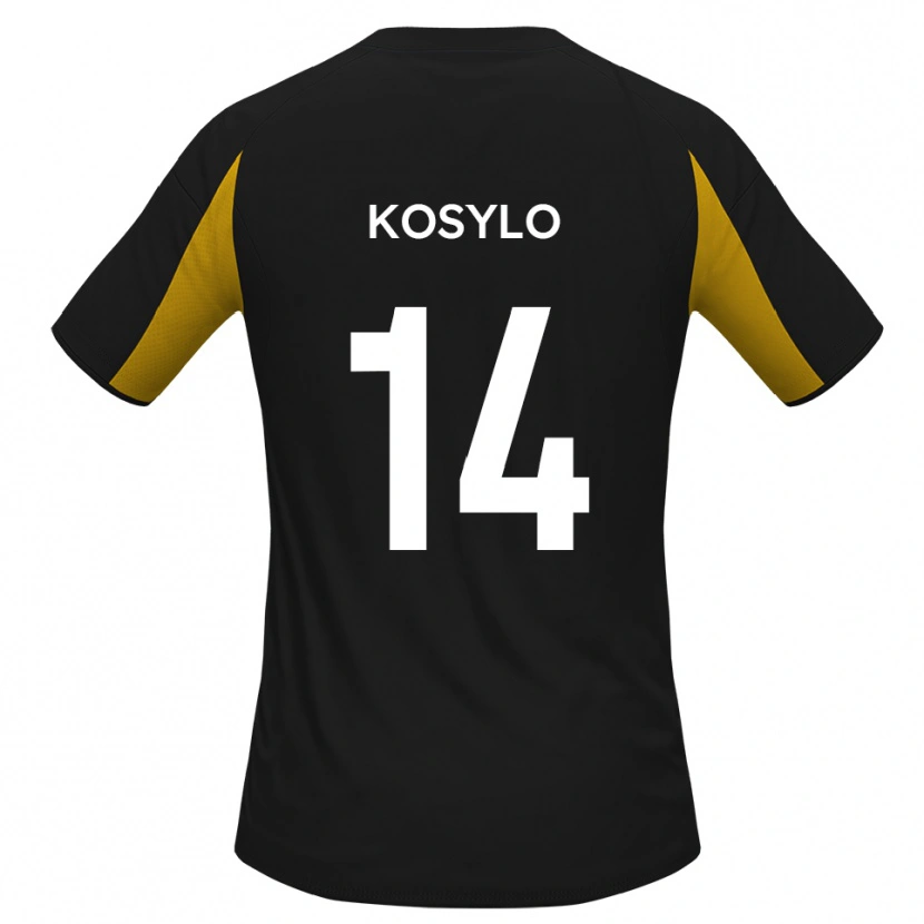 Danxen Hombre Camiseta Matty Kosylo #14 Negro Amarillo 2ª Equipación 2025/26 La Camisa México