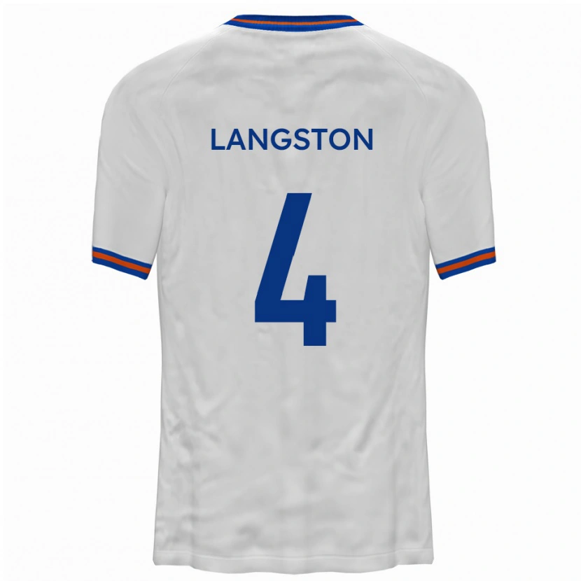 Danxen Hombre Camiseta George Langston #4 Blanco Azul 2ª Equipación 2025/26 La Camisa México