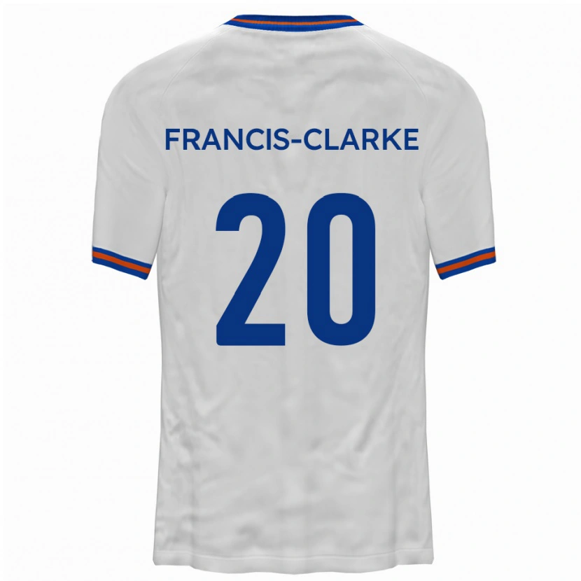 Danxen Hombre Camiseta Aidan Francis-Clarke #20 Blanco Azul 2ª Equipación 2025/26 La Camisa México