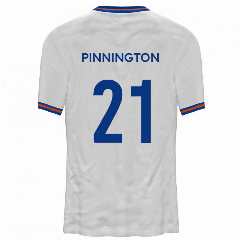 Danxen Hombre Camiseta Jacob Pinnington #21 Blanco Azul 2ª Equipación 2025/26 La Camisa México