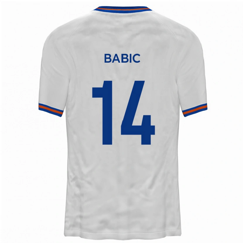 Danxen Hombre Camiseta Goran Babic #14 Blanco Azul 2ª Equipación 2025/26 La Camisa México