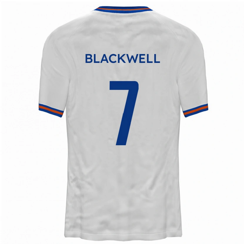 Danxen Hombre Camiseta Tom Blackwell #7 Blanco Azul 2ª Equipación 2025/26 La Camisa México