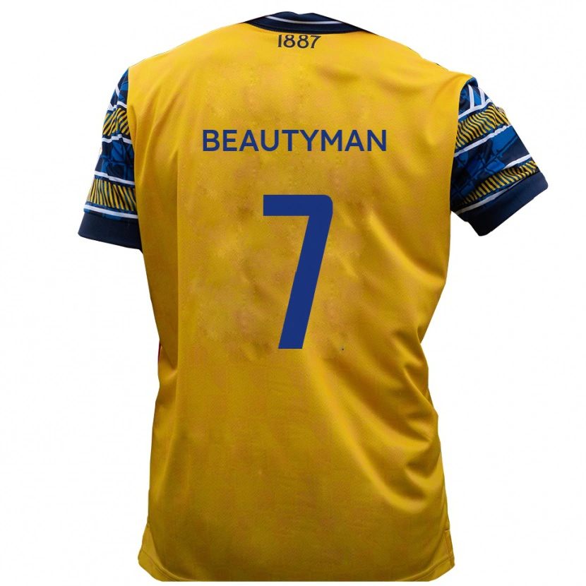 Danxen Hombre Camiseta Harry Beautyman #7 Amarillo Negro 2ª Equipación 2025/26 La Camisa México