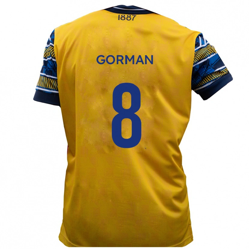 Danxen Hombre Camiseta Dale Gorman #8 Amarillo Negro 2ª Equipación 2025/26 La Camisa México