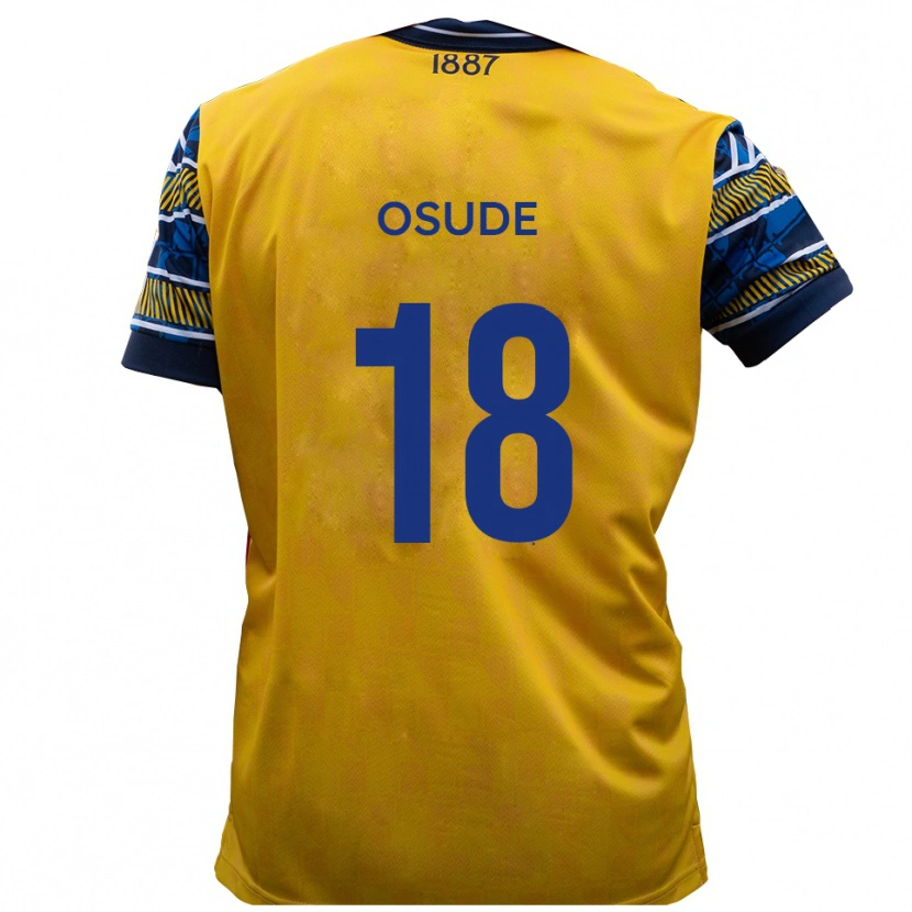 Danxen Hombre Camiseta Joshua Osude #18 Amarillo Negro 2ª Equipación 2025/26 La Camisa México