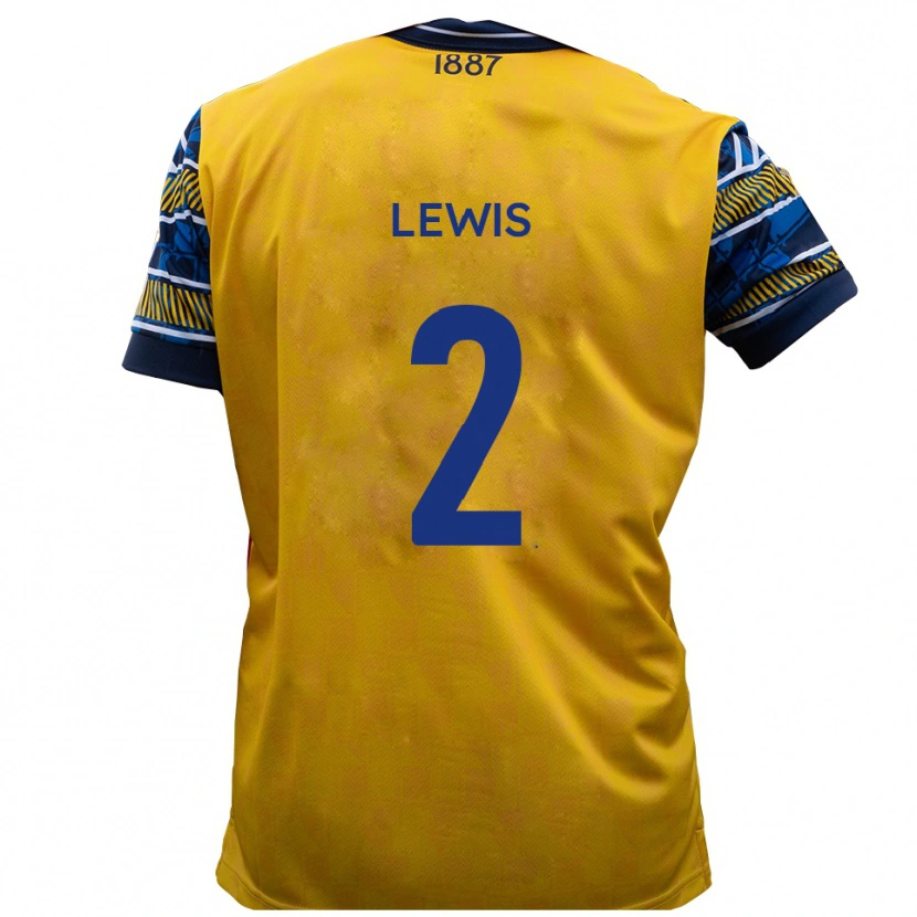 Danxen Hombre Camiseta Jack Lewis #2 Amarillo Negro 2ª Equipación 2025/26 La Camisa México